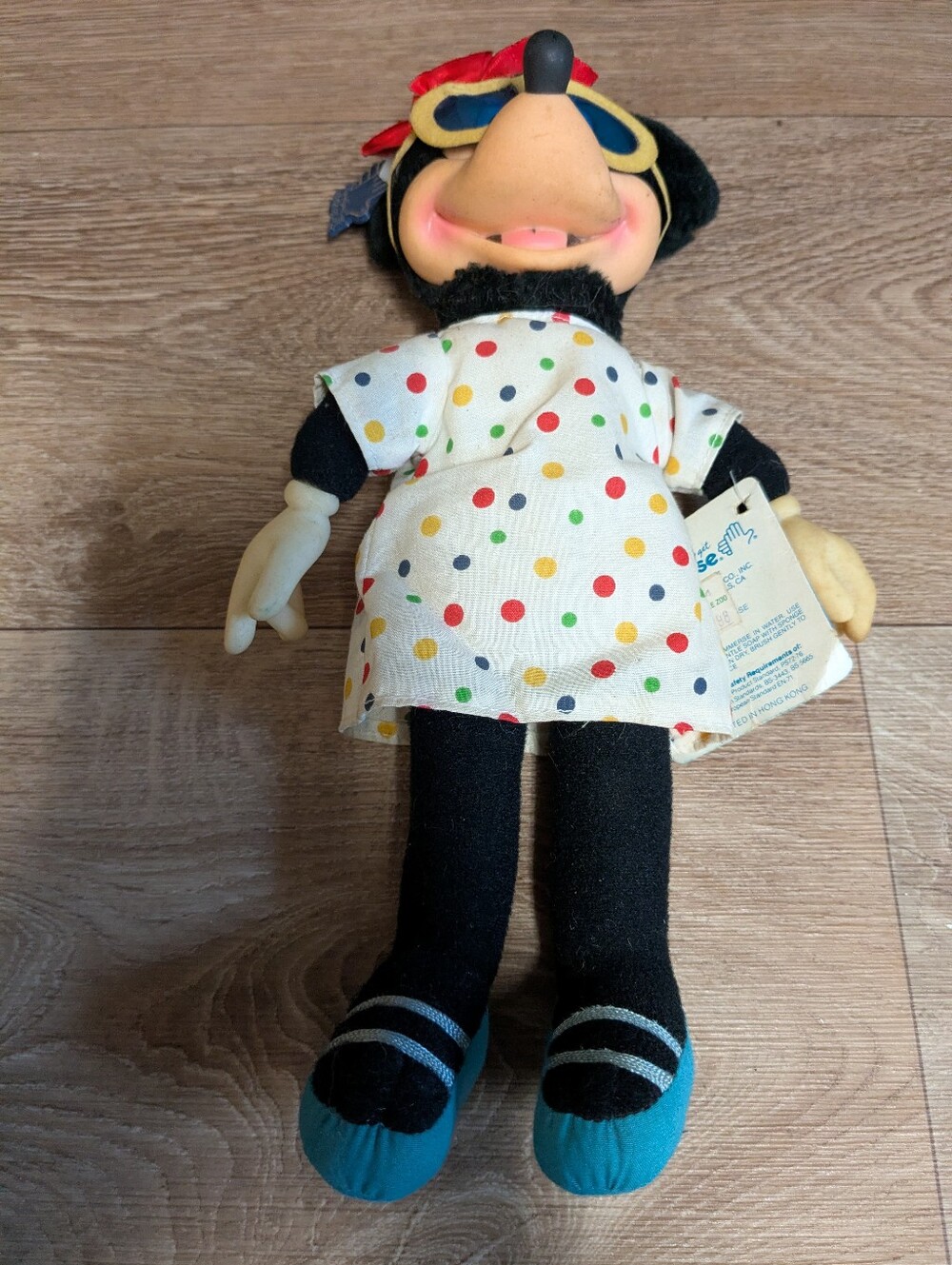1987 Minnie Mouse Doll with Polka Dot Dress and Teal Shoes